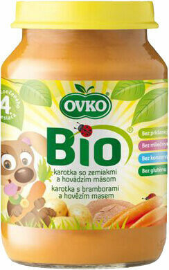 OVKO Bio karotka s bramborami a hovězím masem 190g porovnat ceny