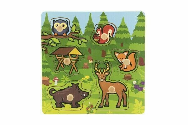 Teddies Vkládačka dřevěná Moje první zvířátka lesní 6 ks od12m+ porovnat ceny