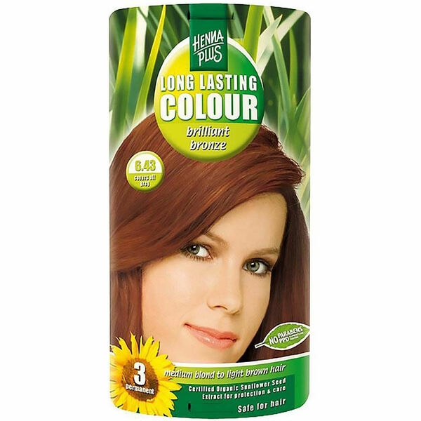 HENNA PLUS Přírodní barva na vlasy TŘPYTIVĚ BRONZOVÁ 6.43 100 ml porovnat ceny