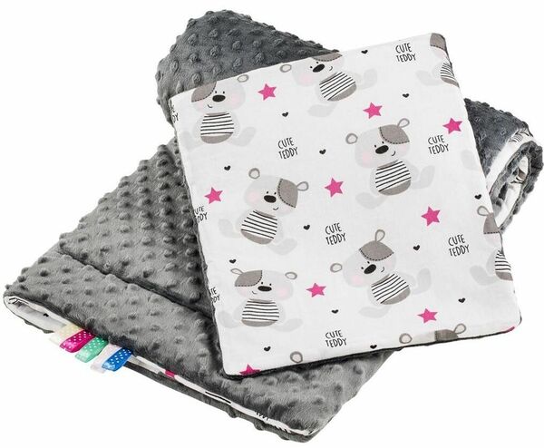 Oboustranný Set z Minky do kočárku New Baby teddy šedý porovnat ceny