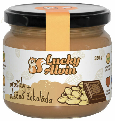 Lucky Alvin Arašídové máslo s mléčnou čokoládou 330g porovnat ceny
