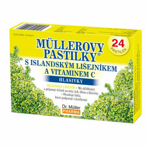 DR. MÜLLER Müllerovy pastilky s islandským lišejníkem a vitaminem C 24 pastilek porovnat ceny