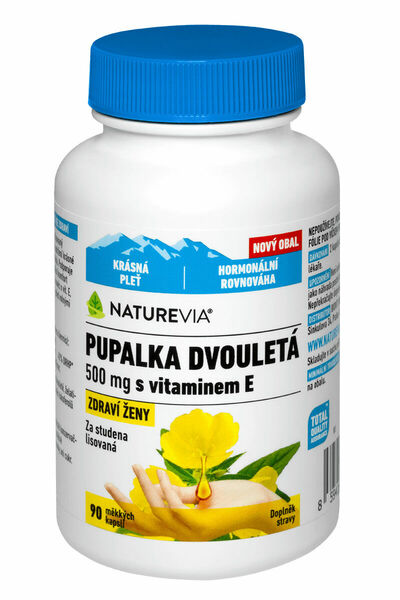 Swiss NatureVia Pupalka dvouletá 500mg+vitamin E 90 kapslí porovnat ceny
