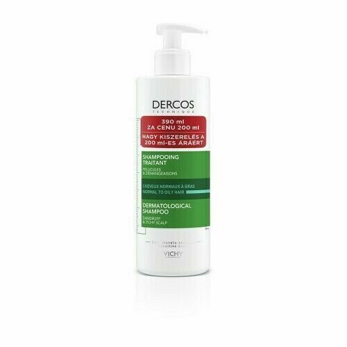 VICHY DERCOS Šampon lupy - mastné vlasy 390ml porovnat ceny