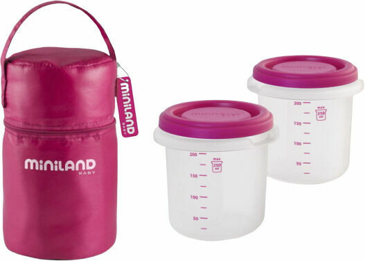 Miniland  II. jakost Termoizolační pouzdro + kelímky na jídlo Pink 2ks porovnat ceny