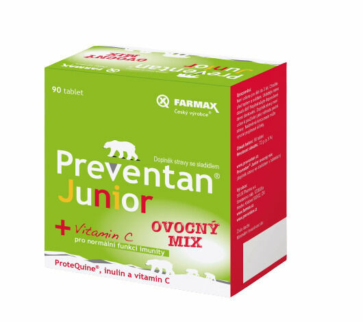 Preventan Junior ovocný mix 90 tablet + dárek porovnat ceny