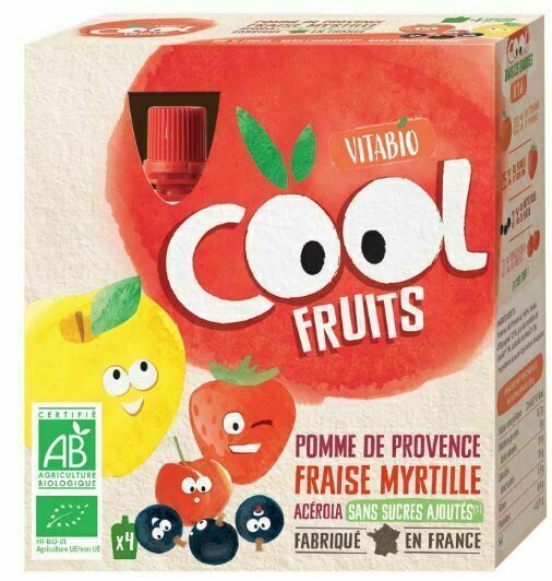 Vitabio Ovocné BIO kapsičky Cool Fruits jablko, jahody, borůvky a acerola 4x90g porovnat ceny