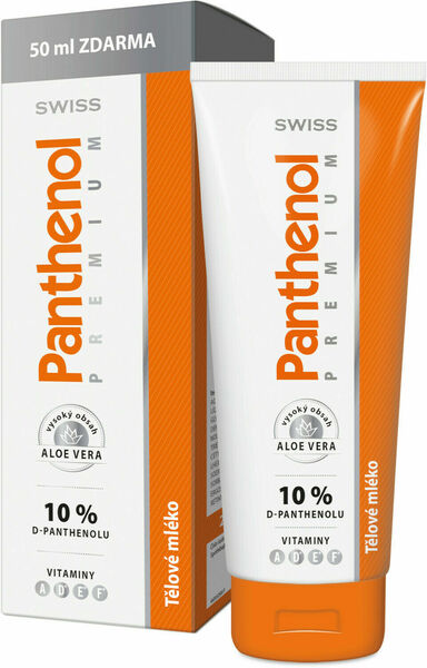 Panthenol 10% Swiss PREMIUM tělové mléko 200+50ml Zdarma porovnat ceny