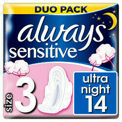 Always vložky Ultra Sensitive Night Duo 14ks porovnat ceny