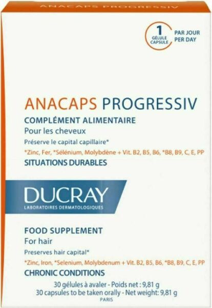 DUCRAY Anacaps Progressiv - chronické vypadávání vlasů 30 kapslí porovnat ceny