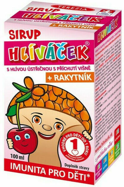 Terezia HLÍVÁČEK sirup s hlívou a rakytníkem s příchutí višně 100ml porovnat ceny