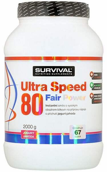 Survival Nutrition Ultra Speed 80 Fair Power jogurt-jahoda 2000g porovnat ceny