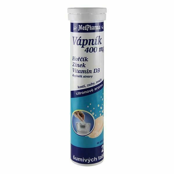 MedPharma Vápník 400mg Mg+Zn+Vitamin D 20 šumivých tablet porovnat ceny