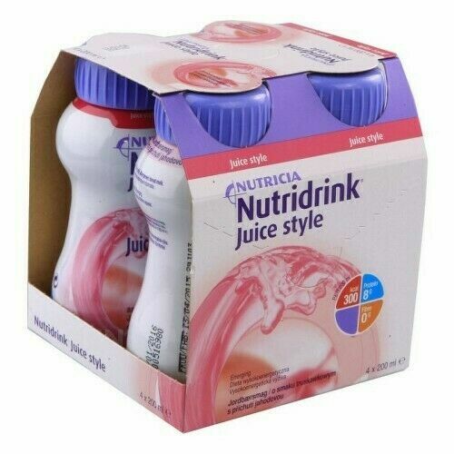 NUTRIDRINK JUICE STYLE S PŘÍCHUTÍ JAHODOVOU perorální SOL 4X200ML porovnat ceny