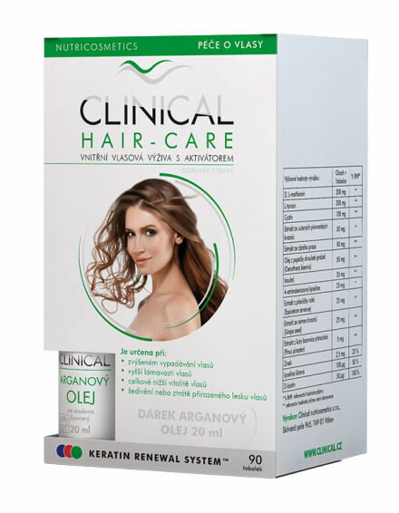 Clinical Hair-care 60 + 30 tobolek + arganový olej 20ml - kúra na 3.měsíce porovnat ceny