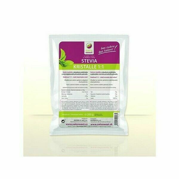Stevia Natusweet Kristalle 1:1 200g porovnat ceny