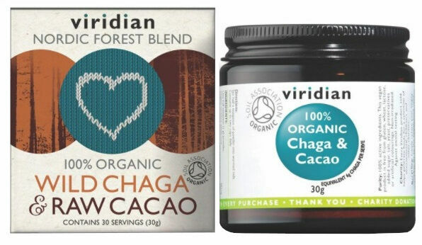 Viridian Organic Wild Chaga & Raw Cacao 30g porovnat ceny