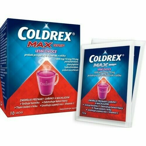 COLDREX MAXGRIP LESNÍ OVOCE 1000MG/10MG/70MG perorální PLV SOL SCC 10 II porovnat ceny