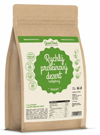 GreenFood Nutrition Rychlý proteinový dezert kakao 400g porovnat ceny