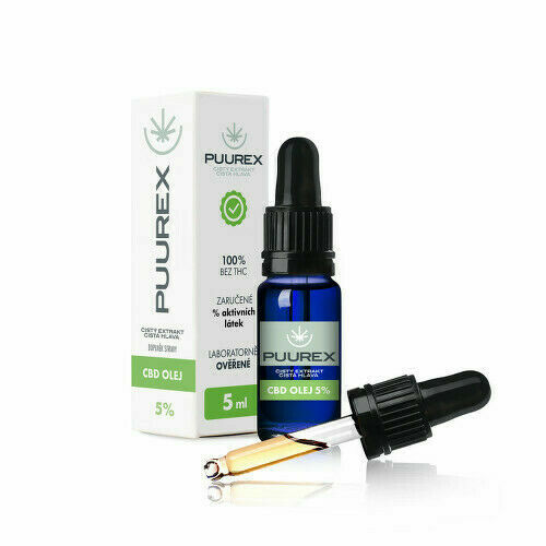 Puurex 5% CBD olej (250mg) 5ml porovnat ceny