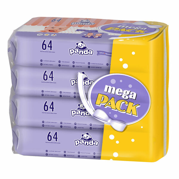 PANDA Čistící vlhčené ubrousky 4x64ks  256 ks porovnat ceny