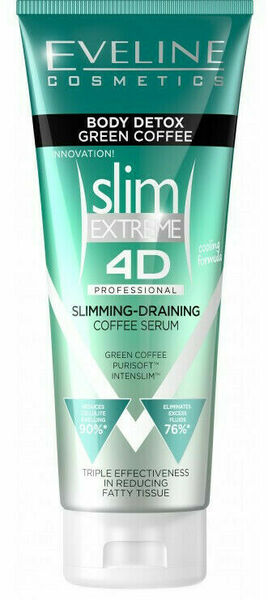 Eveline Cosmetics  Eveline SLIM EXTREME 4D - BODY DETOX – zeštíhlující kávové sérum s chladivým efektem 250ml porovnat ceny