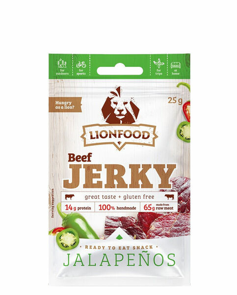 Lionfood Beef Jerky Jalapeños 25g porovnat ceny