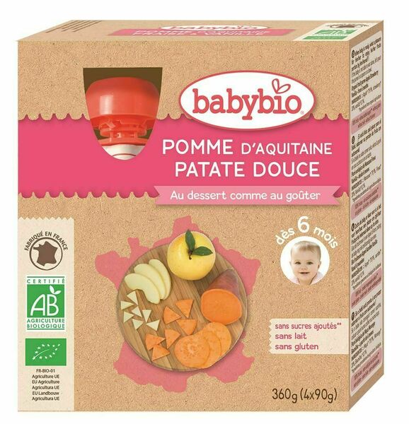 BABYBIO jablko sladké brambory 4x90g porovnat ceny