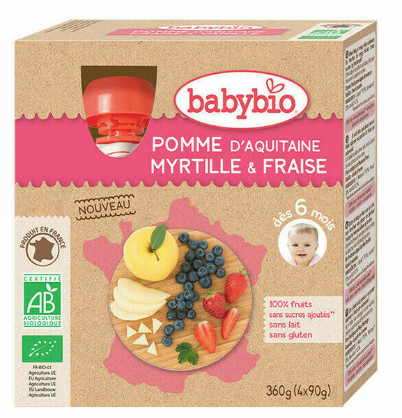 BABYBIO jablko borůvky jahody 4x90g porovnat ceny