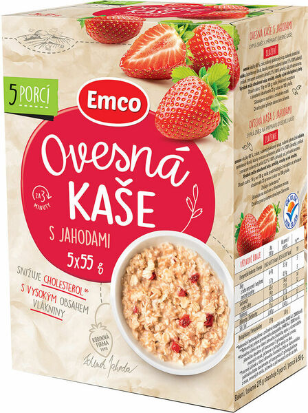 EMCO Ovesná kaše s jahodami 5x55g porovnat ceny