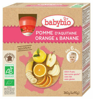 BABYBIO jablko pomeranč banán 4x90g porovnat ceny