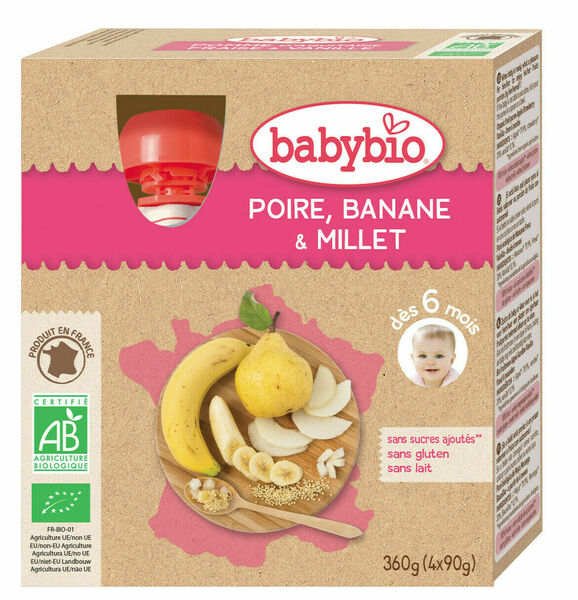 BABYBIO hruška s banánem a prosem 4x90g porovnat ceny
