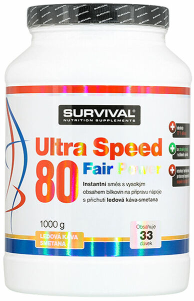 Survival Nutrition Ultra Speed 80 Fair Power ledová káva-smetana 1000g porovnat ceny