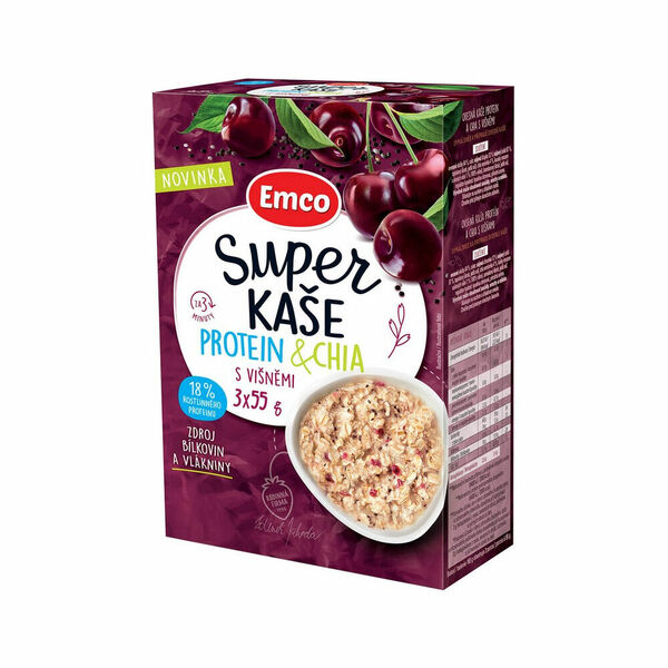 EMCO Super kaše Protein & chia s višněmi 3x55 g porovnat ceny