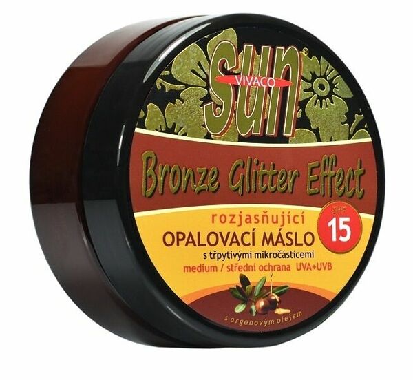 Sun Vivaco SUN Opalovací máslo Glitter effect s bio arganovým olejem SPF15 200ml porovnat ceny