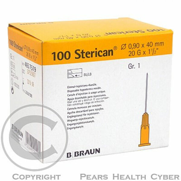 Injekční jehla 0.9 x 40 mm 20 G žlutá 100 ks Sterican porovnat ceny