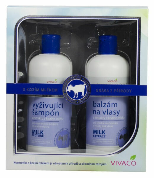 VivaPharm Dárková kazeta - Kozí mléko - šampon na vlasy 400ml + balzám na vlasy porovnat ceny