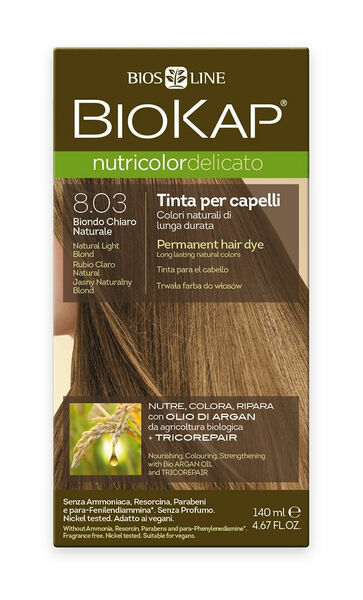 BIOKAP Nutricolor Delicato 8.03 Blond přírodní světlá barva na vlasy 140 ml porovnat ceny