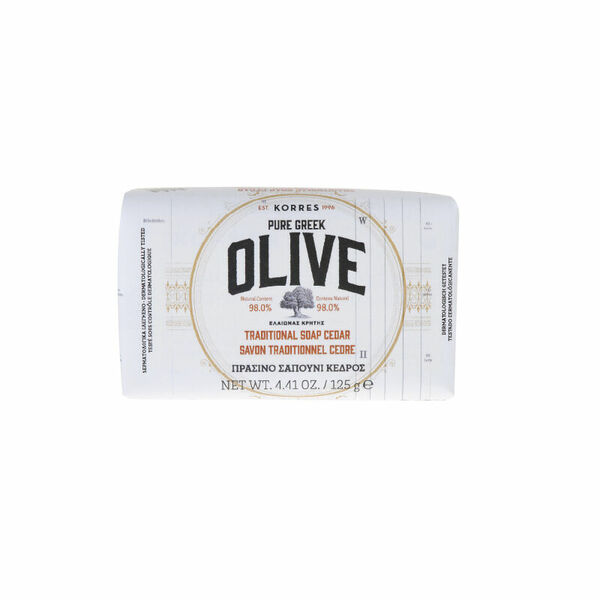 Korres Pure Greek Olive tuhé mýdlo s vůní cedrového dřeva 125g porovnat ceny
