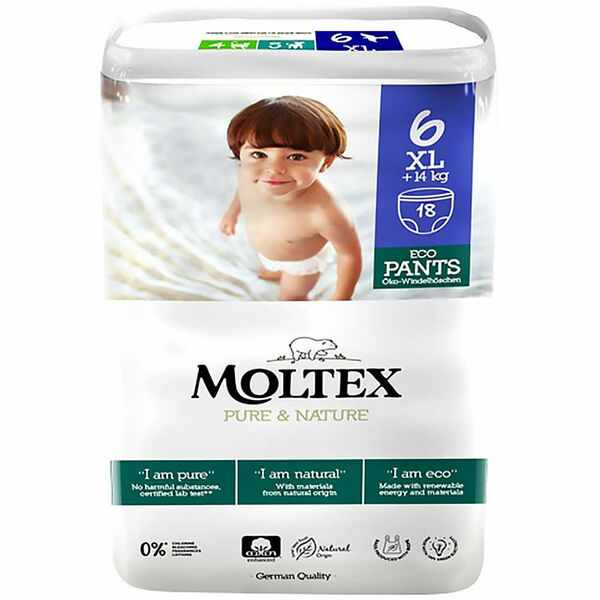 MOLTEX Pure & Nature XL Natahovací plenkové kalhotky +14 kg 18 ks porovnat ceny