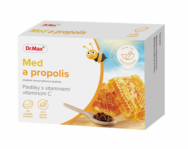 Dr.Max Pastilky Med a propolis 24 pastilek porovnat ceny