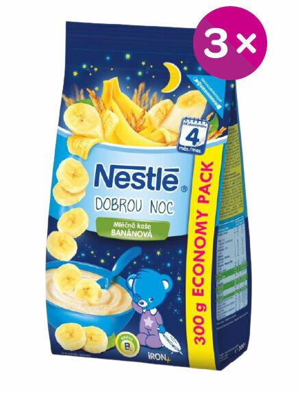 Nestlé Mléčná kaše Banánová Dobrou noc 3x300g porovnat ceny