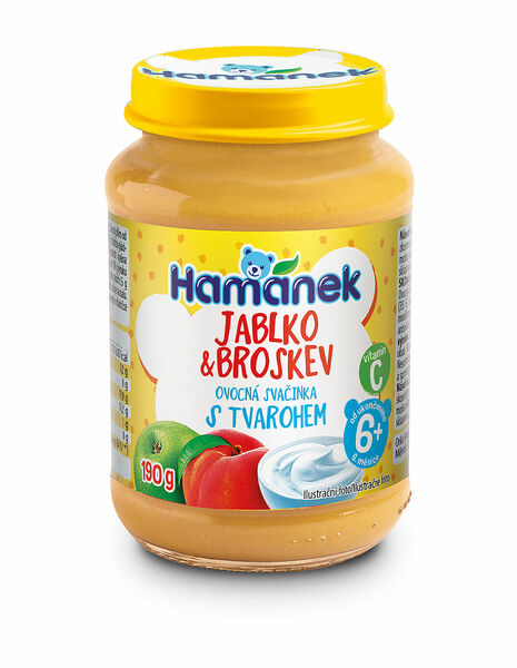 Hamánek kojenecká výživa s broskvemi a tvarohem 190g porovnat ceny