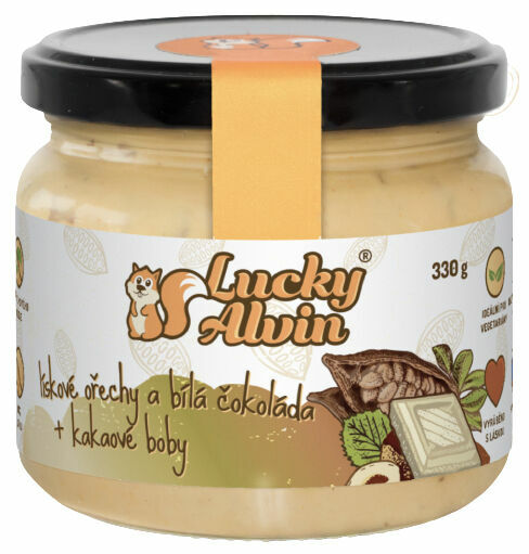 Lucky Alvin Lískooříškové máslo s bílou čokoládou a kakaovými boby 330g porovnat ceny