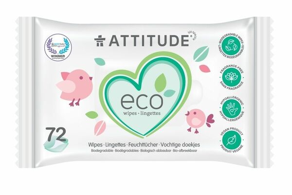 ATTITUDE Vlhčené ubrousky bez vůně 72ks porovnat ceny