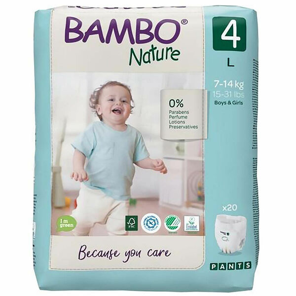 BAMBO Nature Pants 4 Navlékací treninkové plenkové kalhotky 7-14 kg 20 ks porovnat ceny