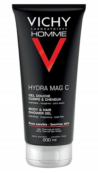 Vichy Homme Hydra Mag C Hydratační povzbuzující sprchový gel na tělo a vlasy 200ml porovnat ceny