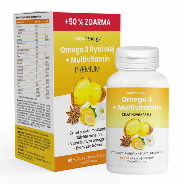 MOVit Energy  MOVit Omega 3 Rybí Olej + Multivitamin Premium 60+30 tablet porovnat ceny
