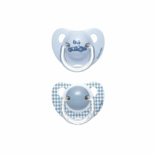 SUAVINEX Šidítko TOYS Anatomické +6 m silikon 2 ks (auta + modré auto) porovnat ceny