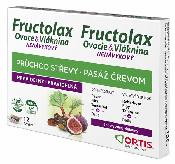 Ortis Fructolax Ovoce&Vláknina 12 žvýkacích kostek porovnat ceny